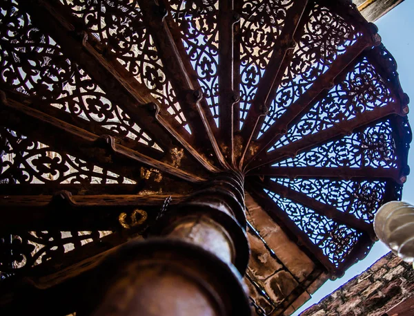 Antic iron stairs, located  Mehrangarh or Mehran Fort, Jodhpur, Rajasthan, one of the largest forts in India.