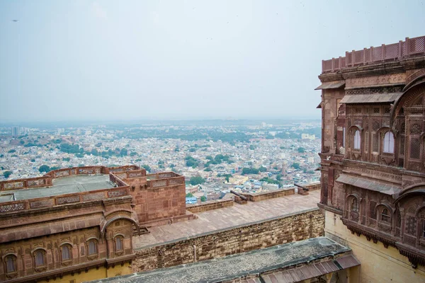 Jodhpur市从Mehrangarh或Mehran Fort顶部俯瞰的空中景观 — 图库照片