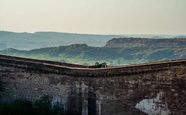 Działa Mehrangarh Lub Mehran Fort Położony Jodhpur Rajasthan Indie — Zdjęcie stockowe