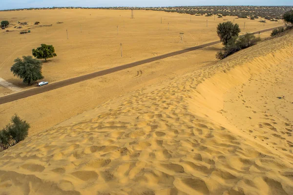 Шосе Стежка Дорога Пустелі Раджастхан Індія — стокове фото