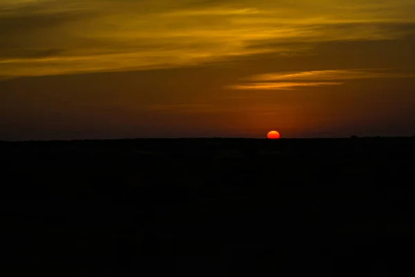 Vista Del Atardecer Las Dunas Arena Sam Jaisalmer Ciudad Dorada — Foto de Stock