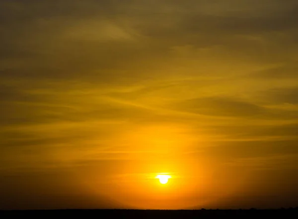 Vista Del Atardecer Las Dunas Arena Sam Jaisalmer Ciudad Dorada — Foto de Stock