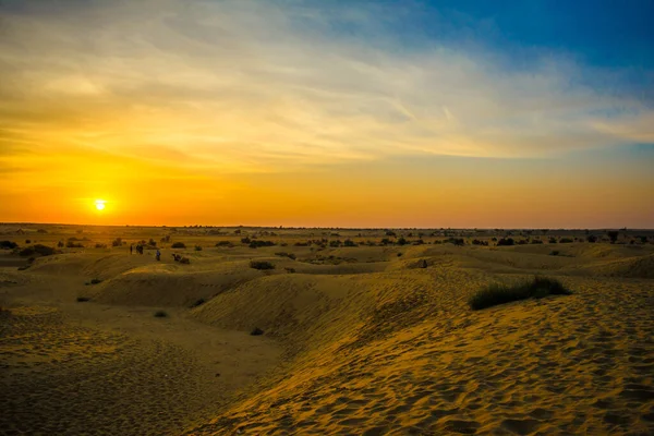 Sunset view at Sam sand dunes of Jaisalmer the golden city, an ideal allure for travel enthusiasts