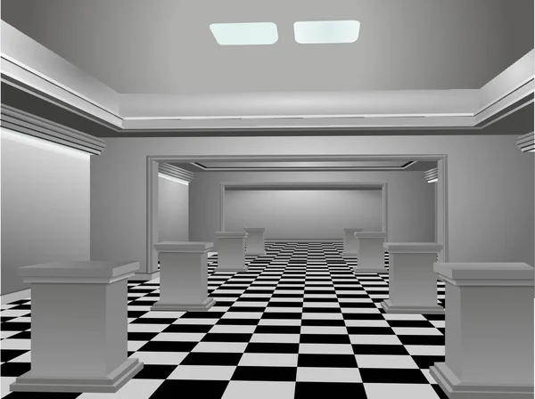矢量格式的大房间3D视图 — 图库矢量图片