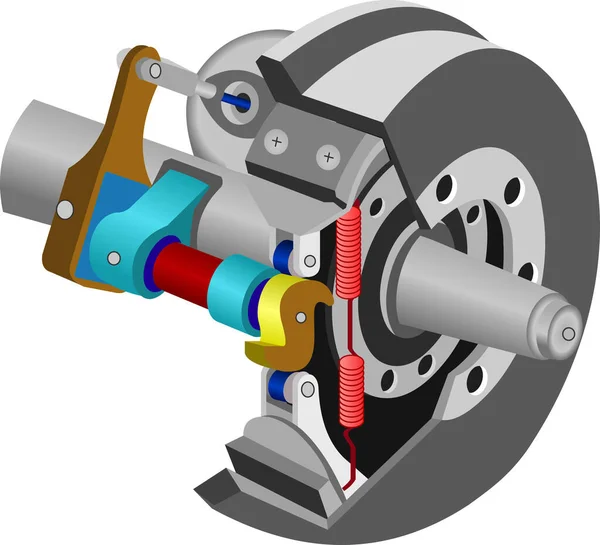 Vektor Der Bremsenmontage Isoliert Auf Weißem Hintergrund — Stockvektor
