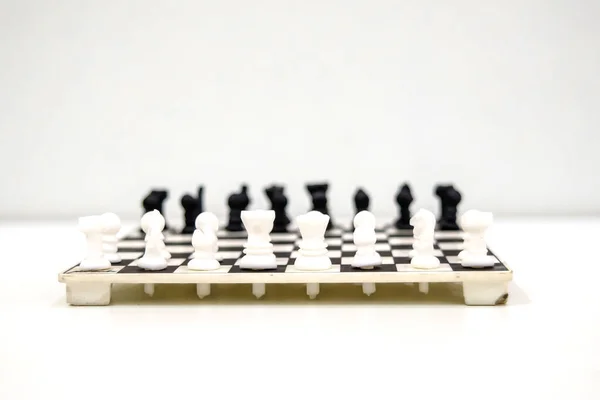 Chess Board Figures Isolate White Background — Stock Photo, Image