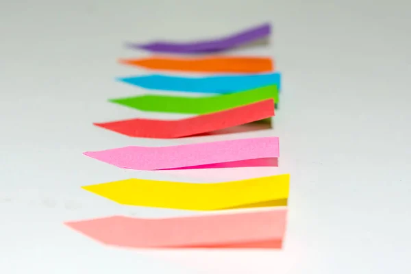 Set Different Types Colorful Sticky Note Isolated White Background — Stock Photo, Image