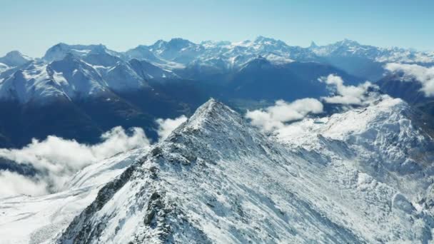 瑞士阿尔卑斯山的空中景观 Aletsch Arena — 图库视频影像