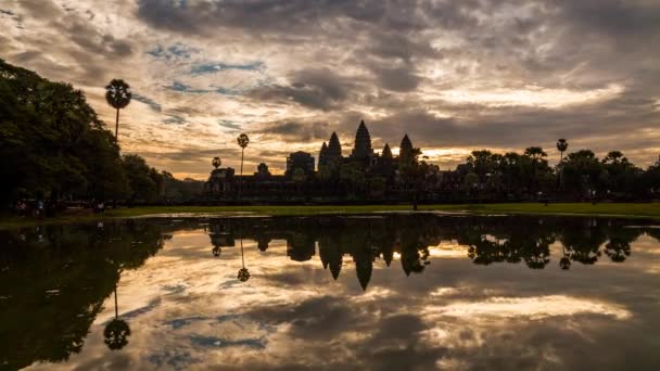 Templo Angkor Wat Pôr Sol — Vídeo de Stock