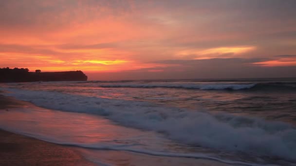 Balangan Beach Bei Sonnenuntergang Bali Indonesien — Stockvideo