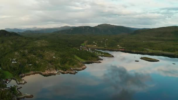 日落时美丽的挪威峡湾 — 图库视频影像