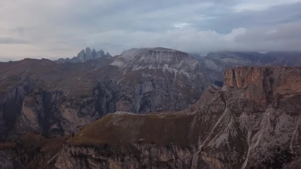 Δολομίτες Ιταλία Τοπίο Στην Passo Gardena — Αρχείο Βίντεο