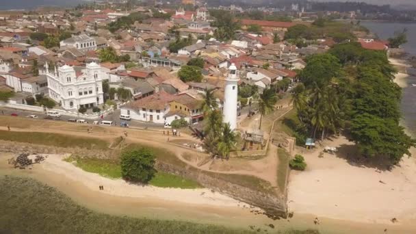 Galle Nederlands Fort Galle Fort Sri Lanka Uitzicht Lucht — Stockvideo