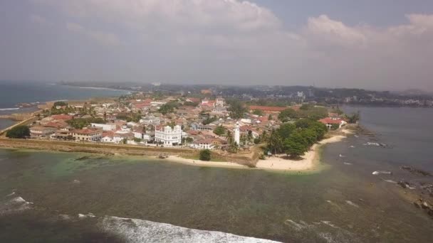 네덜란드 Galle Fort Sri Lanka Aerial View — 비디오