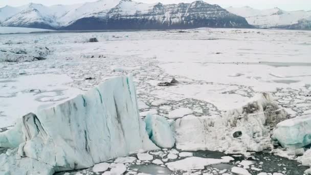 Icebergs Lagoa Glacial Jokulsarlon Vatnajokull National Park Islândia — Vídeo de Stock