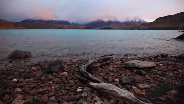 Lago Pehoe Dawn Torres Del Paine Chile — Vídeo de stock