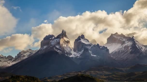 Pehoe Gölü Dawn Torres Del Paine Şili — Stok video