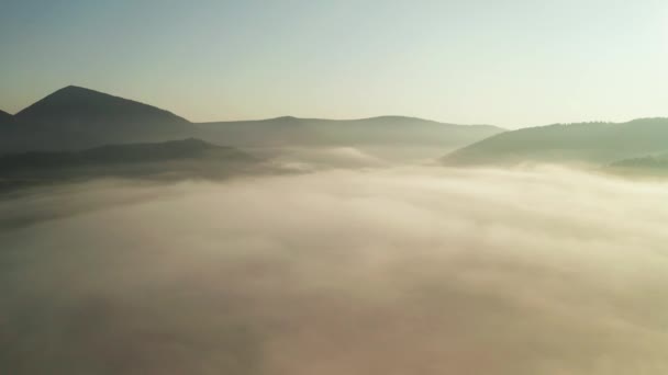 Misty Αυγή Στα Βουνά Όμορφο Τοπίο — Αρχείο Βίντεο