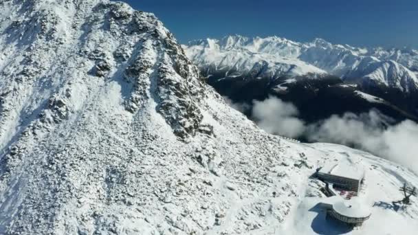 Misty Winter Sunrise Nelle Alpi Svizzere Aletsch Arena Svizzera — Video Stock