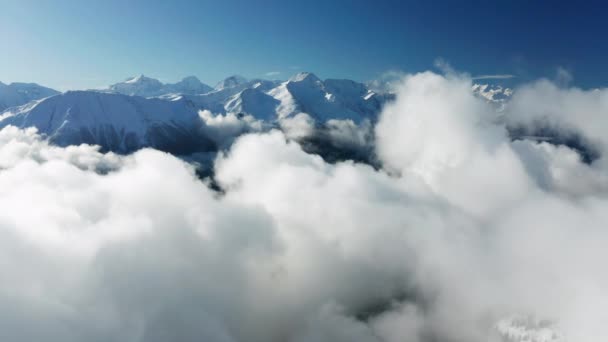 Misty Winter Sunrise Swiss Alps Mountains Aletsch Arena Switzerland — Stock Video