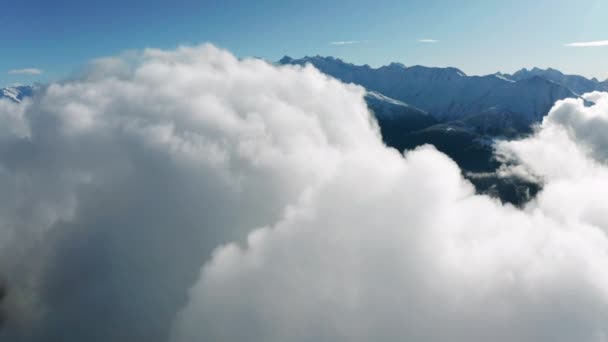 Misty Winter Sunrise Los Alpes Suizos Aletsch Arena Suiza — Vídeo de stock