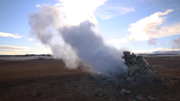 Namafjall Hverir Geotermiskt Område Island — Stockvideo