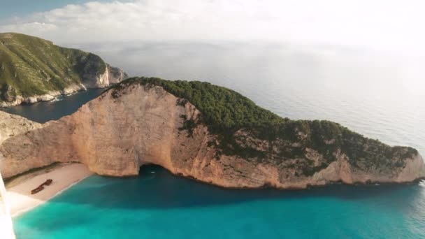 Plaża Navagio Bay Wrak Statku Latem Zakynthos Grecja Morzu Jońskim — Wideo stockowe