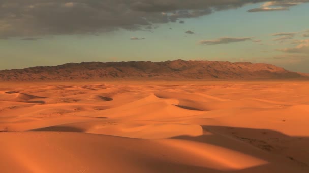 Sonnenuntergang Der Wüste Gobi Mongolei — Stockvideo