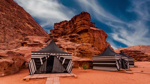 Wadi Rum Dessert Jordan Tourist Tents — 비디오