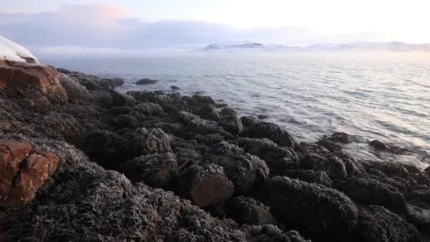 Cielo Dramático Sobre Mar Tormentoso Norte — Vídeo de stock