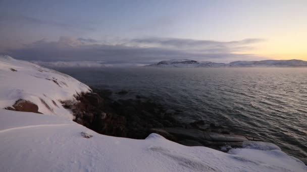 Cielo Drammatico Sul Mare Tempestoso Del Nord — Video Stock