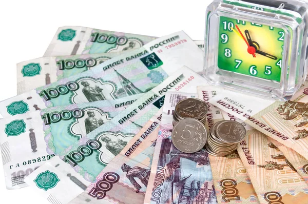 Büyük paralar saatler ve küçük paralardır. İş konsepti