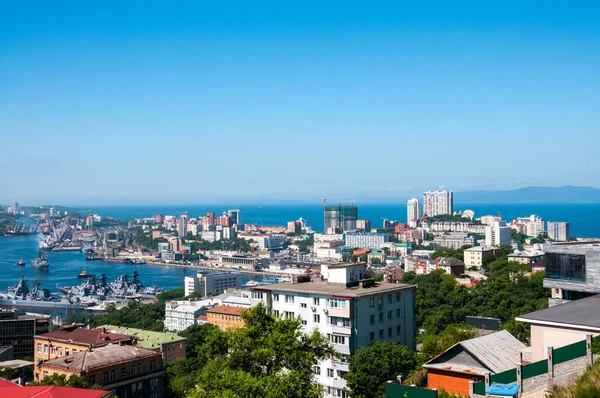 Rusia Vladivostok Julio 2018 Vista Golden Horn Bay Ciudad Vladivostok — Foto de Stock