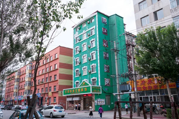 China Heihe Juli 2019 Yun Das Hotelgebäude Straßen Der Chinesischen — Stockfoto