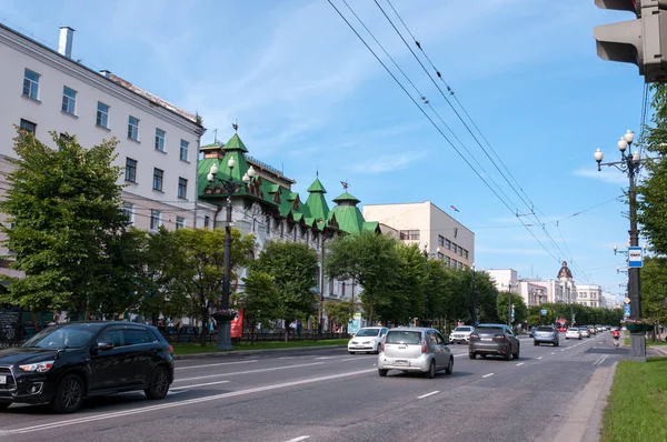 Rusko Chabarovsk Srpna 2019 Centrální Ulice Městě Chabarovsk — Stock fotografie