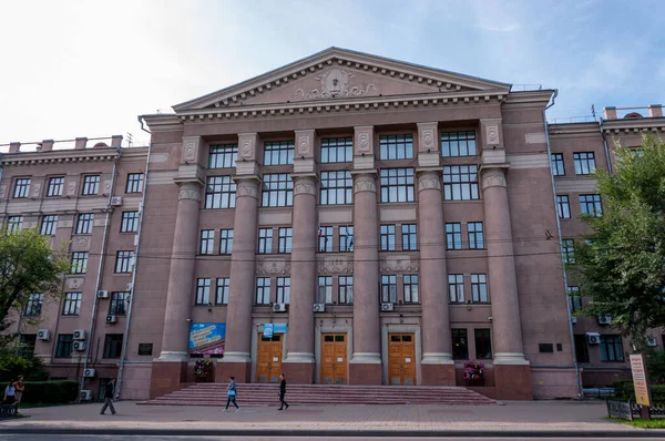 Russia Khabarovsk Agosto 2019 Estate Costruzione Dell Università Medica Statale — Foto Stock
