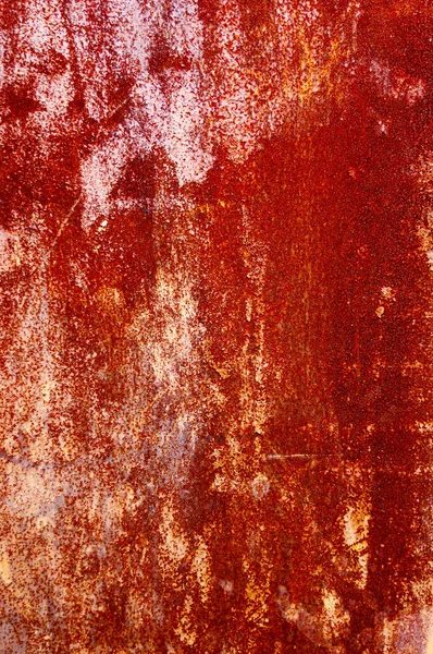 Sfondo Della Vecchia Parete Rossa Ferro Con Vernice Sbucciata — Foto Stock