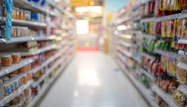 Comida Completa Los Estantes Supermercado Prepara Debido Pánico Gente Acaparamiento — Foto de Stock