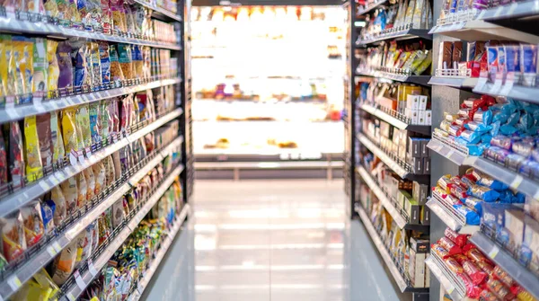 Bangkok Thailand Abril 2020 Comida Completa Nas Prateleiras Supermercado Preparam — Fotografia de Stock