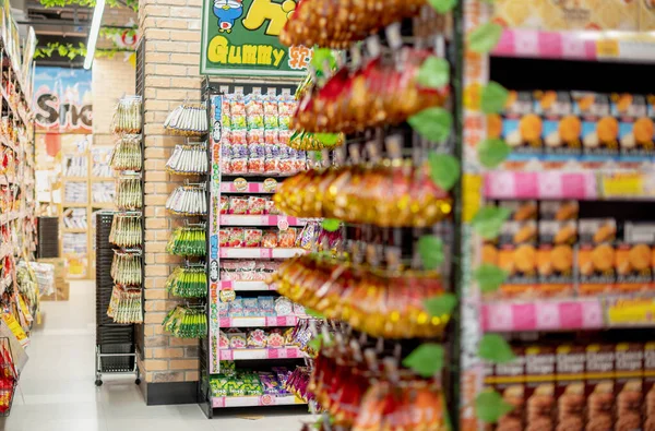 Bangkok Tailândia Abril 2020 Comida Completa Nas Prateleiras Supermercado Prepara — Fotografia de Stock