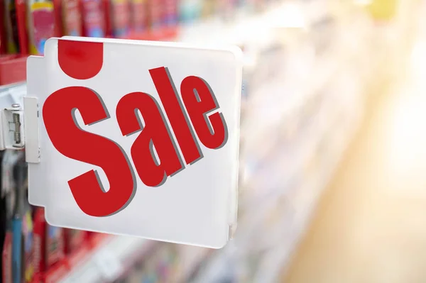 Venda Sinal Prateleiras Supermercado Para Promoção Oferta Preço Especial Para — Fotografia de Stock