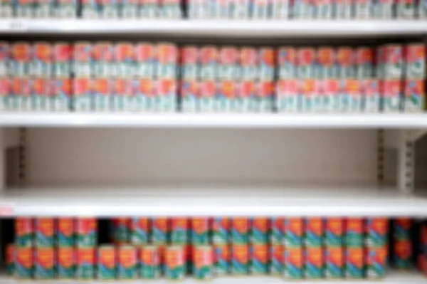 Abstract Blurred Effect Empty Food Shelves Supermarket Due People Panicking — Stock Photo, Image