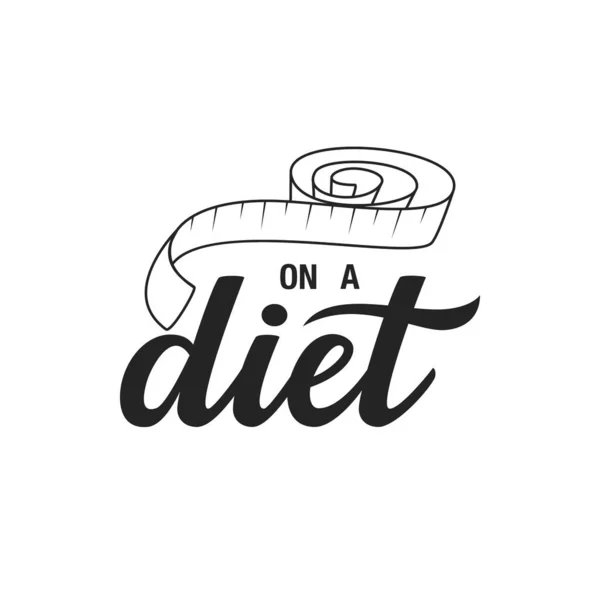 Diet Hand Drawn Vector Lettering Tailor Meter Illustration Healthy Nutrition — Stock Vector