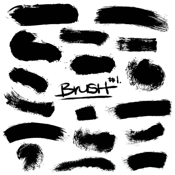 Collection Brush Strokes Vector Ink Elements — Stock Vector