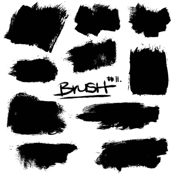 Collection Brush Strokes Vector Ink Elements — Stock Vector