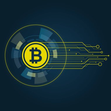 Bitcoin cryptocurrency kavramı, modern blockchain Pazar vektör çizim
