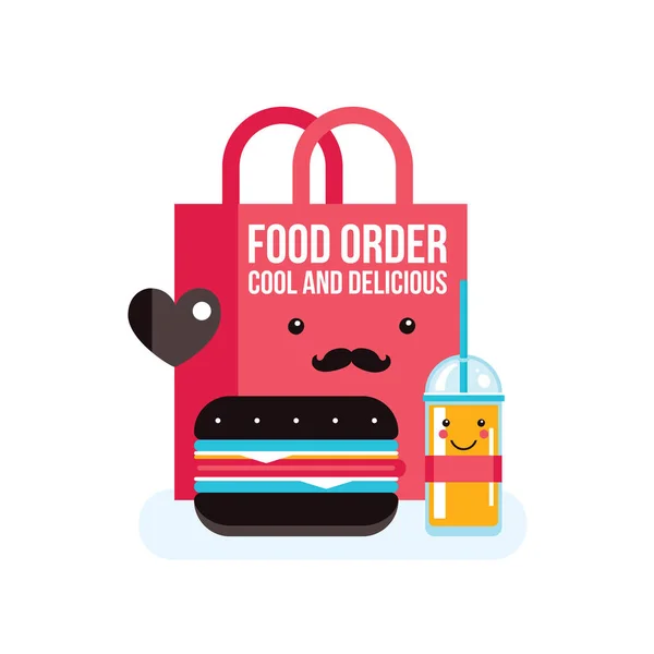 Bannière de concept de commande alimentaire — Image vectorielle