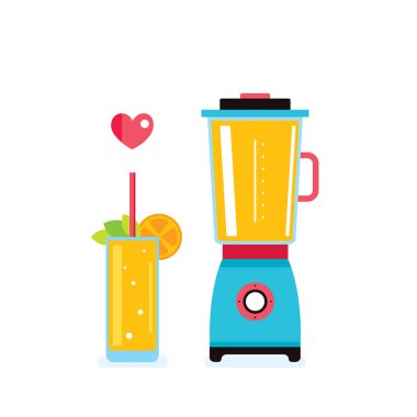 Blender and fresh smoothie clipart