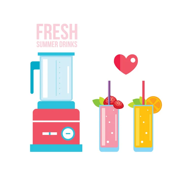 Smoothie frais et mélangeur — Image vectorielle