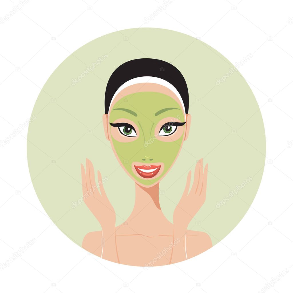 woman applying face mask 